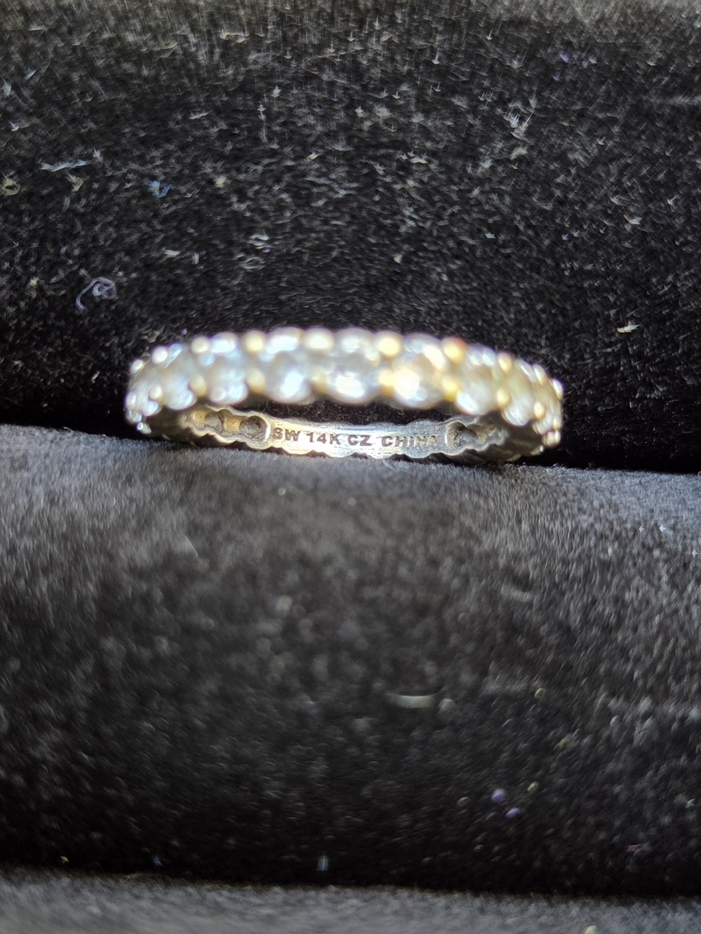 14k Cubic Zirconia Eternity Band size 4